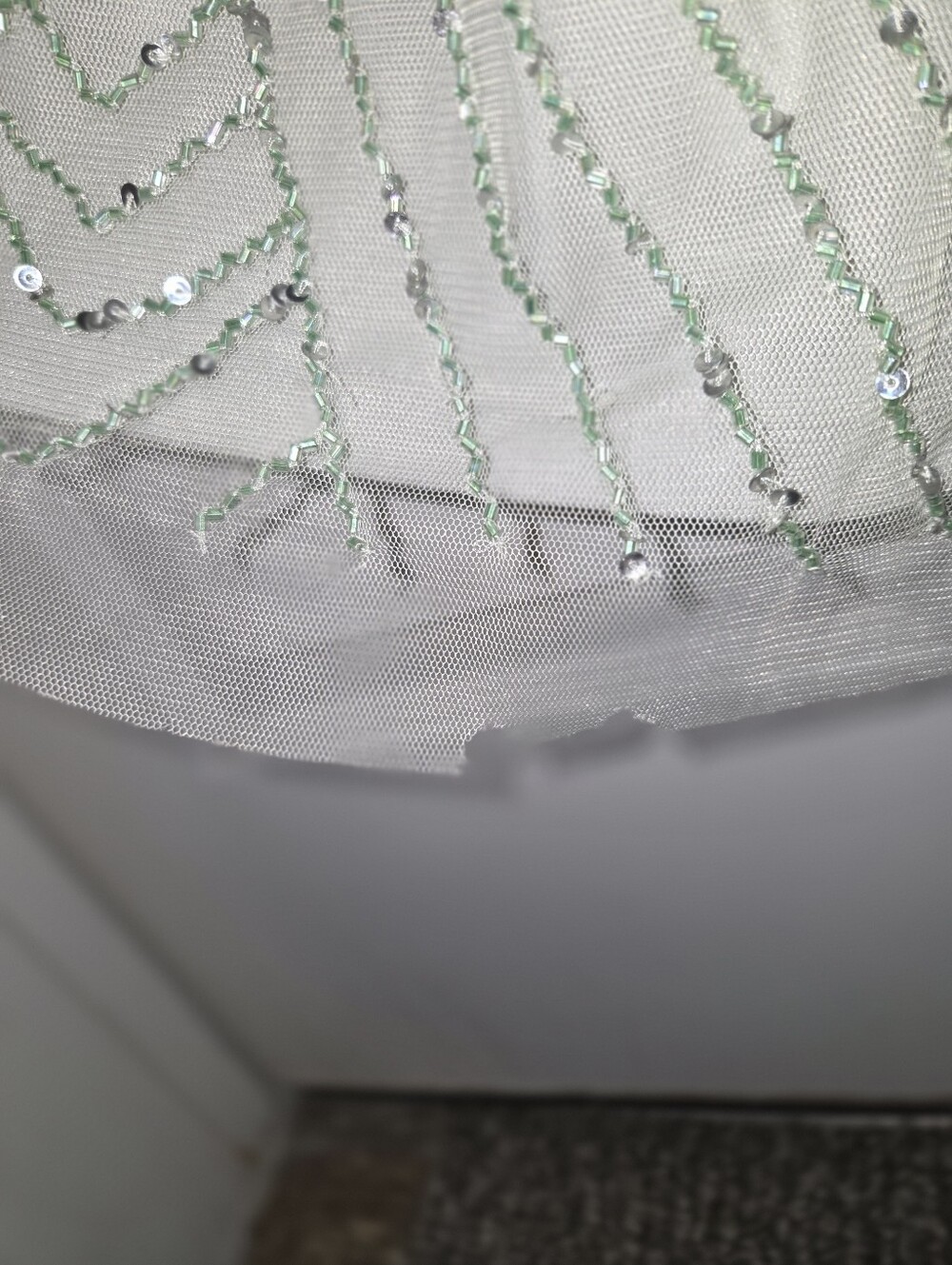 Adrianna Papell Sage Green Gown with Bead Embellishment, US Size 4 - Picture 6 of 6
